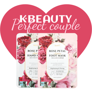 Perfect Couple! Rose Petal Satin Hand Mask 1pair + Rose Petal Satin Foot Mask 1pair